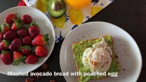 Smashed avocado bread with poached egg recipe by dine at Home