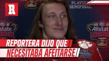 Reportera dijo a Trevor Lawrence que necesitaba rasurarse en plena conferencia