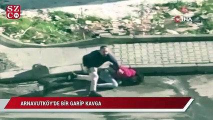 Arnavutköy'de bir garip kavga kamerada
