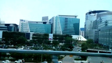 Cyber City View from Gurgaon Rapid Metro, India