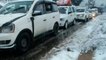 Snowfall in Manali, vehicles stuck in traffic jam