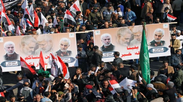 Iraqis demand US troops pull out on Soleimani killing anniversary