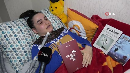 Üç Makineye Bağlı Yaşayan Nurçin, Tek Parmağı İle 3'üncü Kitabını Çıkardı