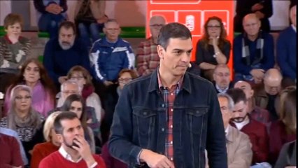 Intervención de Pedro Sánchez en un mitin.