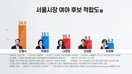 서울시장 보궐선거 여론조사 선두 안철수 24.9% / YTN