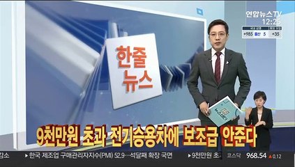 [한줄뉴스] 9천만원 초과 전기승용차에 보조금 안준다 外