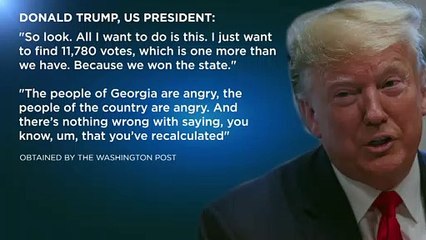 Usa, Trump fa pressione in Georgia: "Trovate i voti, abbiamo vinto"