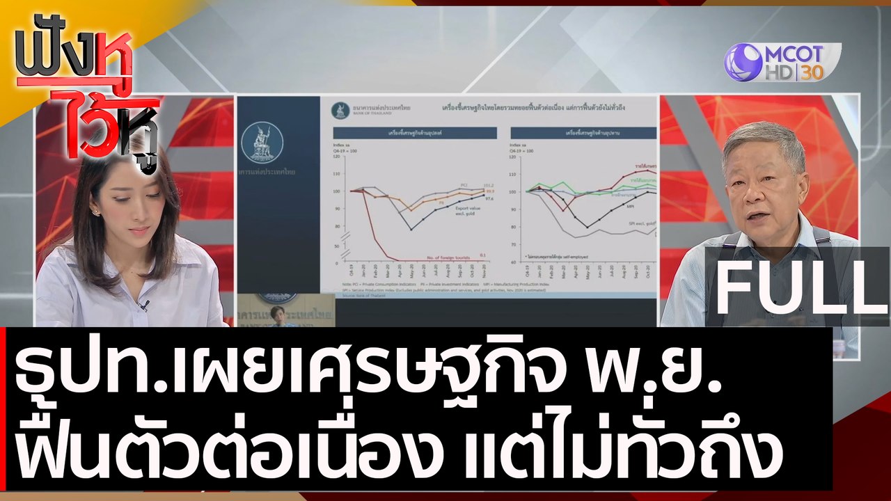 (คลิปเต็ม) ธปท.เผยเศรษฐกิจ พ.ย.ฟื้นตัวต่อเนื่อง...
