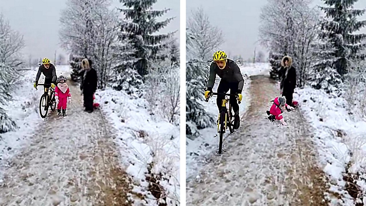 Un cycliste donne un coup de genou à une petite fille de 5 ans