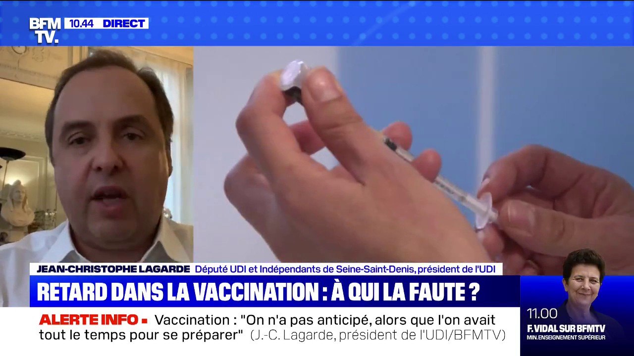 Vaccination: le président de l'UDI Jean-Christophe Lagarde estime qu'"on a n'a pas anticipé, alors que l'on avait tout le temps pour se préparer"