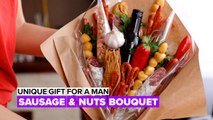 Edible bouquet: Sausages & nuts