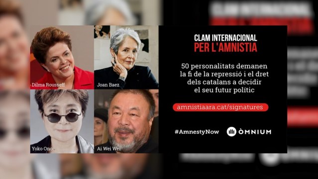 Personalidades internacionales reclaman amnistía por el 1-O en un manifiesto de Òmnium