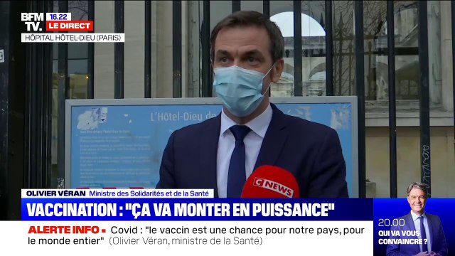 Olivier Véran se prononce contre des grands stades dans lesquels des milliers de personnes viendraient faire la queue en plein hiver pour se faire vacciner