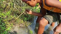 Amazing Fishing By Bamboo Sticks _ Strange Fishing From Hole.