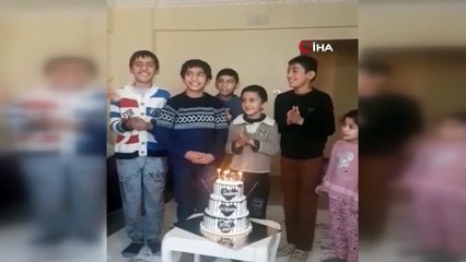 Kardan pasta ile doğum günü kutlayan çocuklara sürpriz