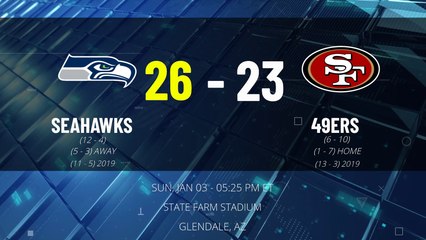 Seahawks @ 49 Ers Game Recap for SUN, JAN 03 - 05:25 PM ET EST