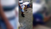 Deficiente visual sofre queda em buraco na calçada da Rua Xavantes, no Santa Cruz