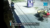 Verdulero resistió asalto de motochorros