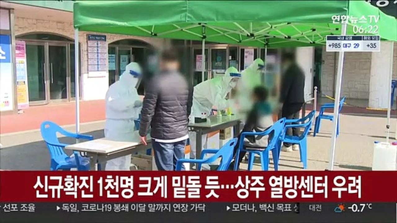 신규확진 1천명 크게 밑돌 듯…상주 열방센터발 확산