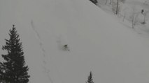 Skier Crashes Into Snowy Slope While Launching Off Of Ramp