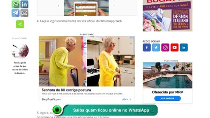 Saiba quem ficou online no WhatsApp