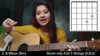 Basic Guitar Chords Lesson 7 (G major B minor _ F major) by Simran Ferwani