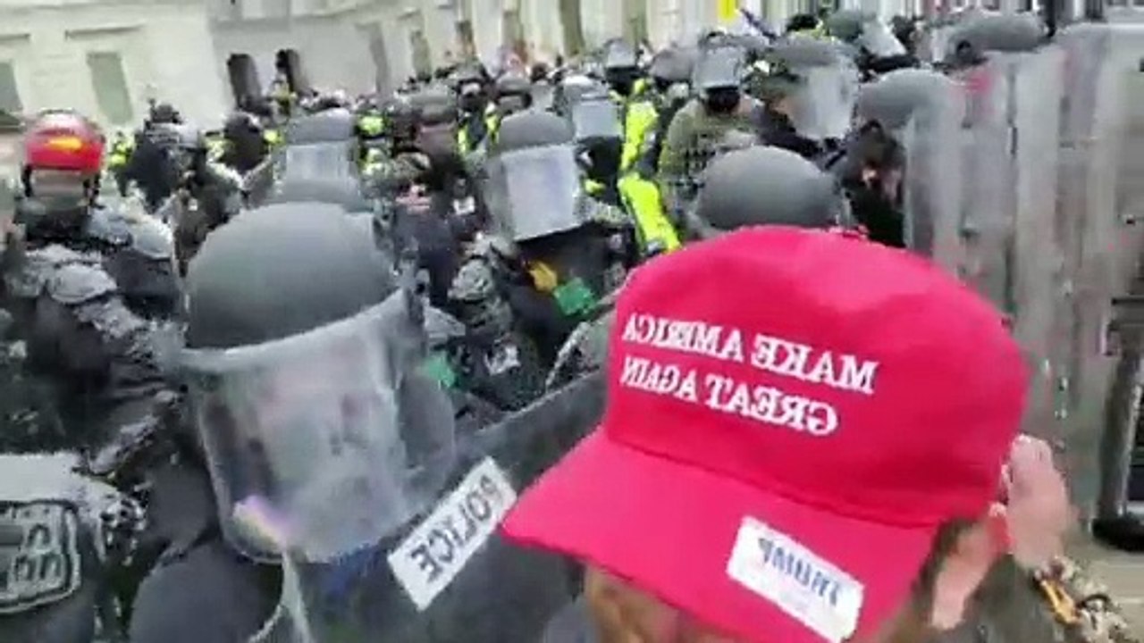 Police beat patriots!