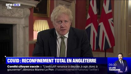 Covid-19: l'Angleterre se reconfine totalement au moins jusqu'à la mi-février