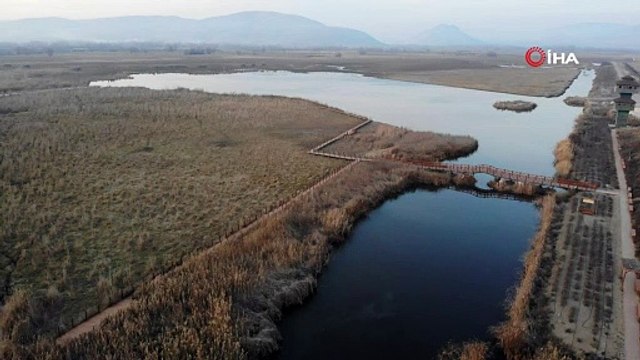 Kaz gölü kısmen buz tuttu