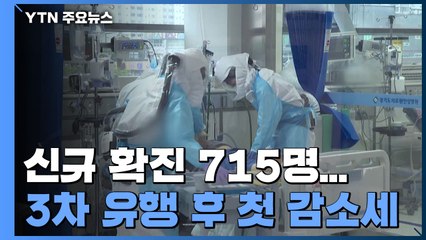 신규 확진 715명..."3차 유행 후 환자 첫 감소세 " / YTN