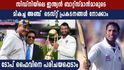 5 highest Test scores by Indian batsmen in Sydney