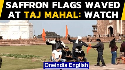 Saffron flags waved at Taj Mahal, Hindu outfit workers held | Oneindia News
