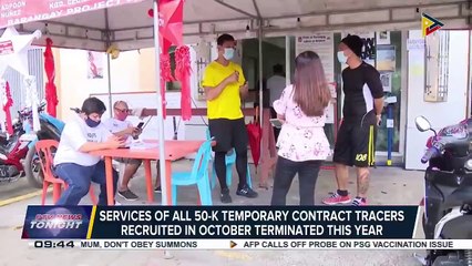 #PTVNewsTonight | Services of all 50-K temporary contact tracers recruited in October terminated this year