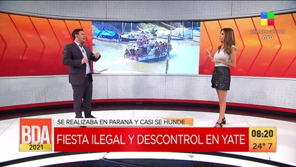 Fiesta ilegal y descontrol en yate
