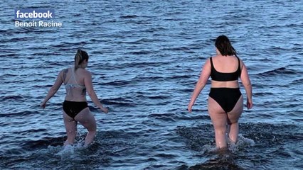 Des courageux sautent dans l’eau glaciale du lac Témiscouata
