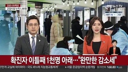 확진자 이틀째 1천명 아래…"완만한 감소세"