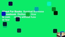 About For Books  Survival Burmese Phrasebook  Dictionary: How to communicate without fuss or fear