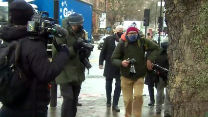 Julian Assange's partner arrives at court for bail hearing