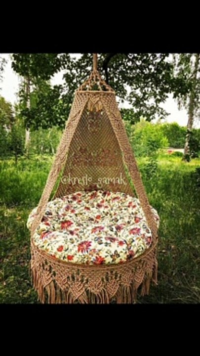 Macrame big hanging chair  # macrame_jhula