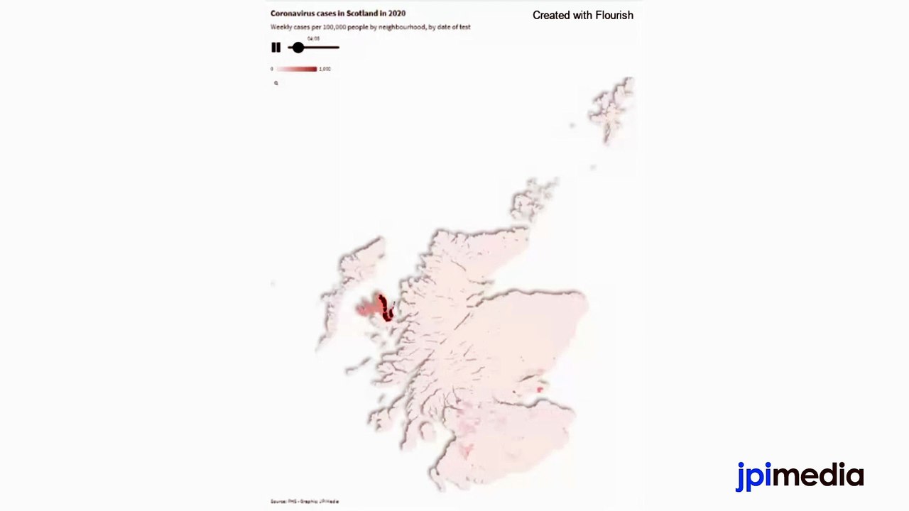 Coronavirus  - This map shows how coronavirus spread through Scotland in 2020