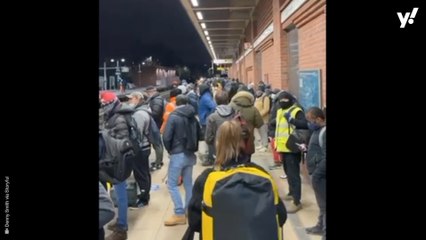 London Underground Platform Busy on First Day of England Lockdown
