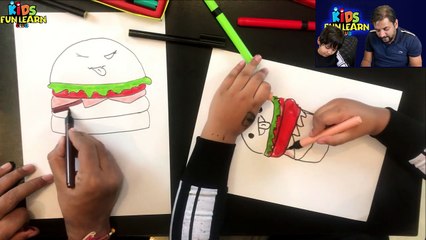 How to draw funny Cheese Burger