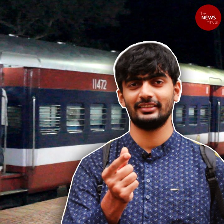 Onboard the train from central Bengaluru to the airport