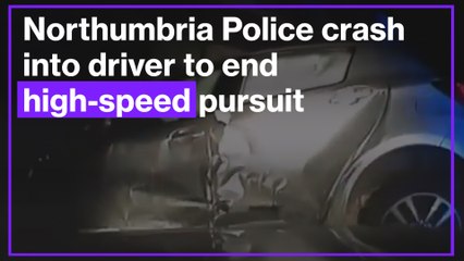 Northumbria Police crash into driver to end high-speed pursuit through English town