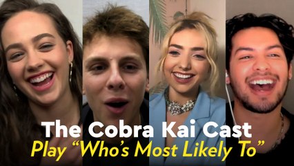 Watch the Cobra Kai Cast Get *Really* Into This Game of "Who's Most Likely To"