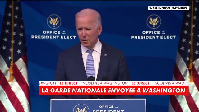 Joe Biden s'exprime en direct après les incidents intervenus au Capitole à Washington « Nous assistons à une attaque menée contre le symbole de notre liberté »