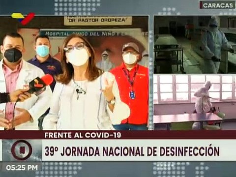 Desinfectan espacios del Hospital Materno Infantil de Caricuao