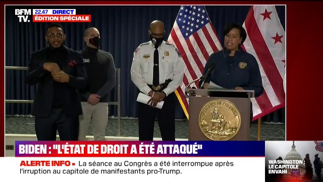 Capitole envahi: La loi et l'ordre seront assurés, ces comportements ne seront pas tolérés , selon la maire de Washington