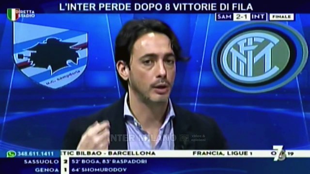SAMPDORIA-INTER 2-1 POST-MATCH * TRAMONTANA: QUANDO L'INTER GIOCHICCHIA ALTA PRENDE L'IMBUCATA.