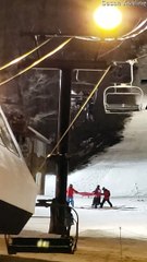 Ski Patrol Team Catches Woman Dropping from Lift